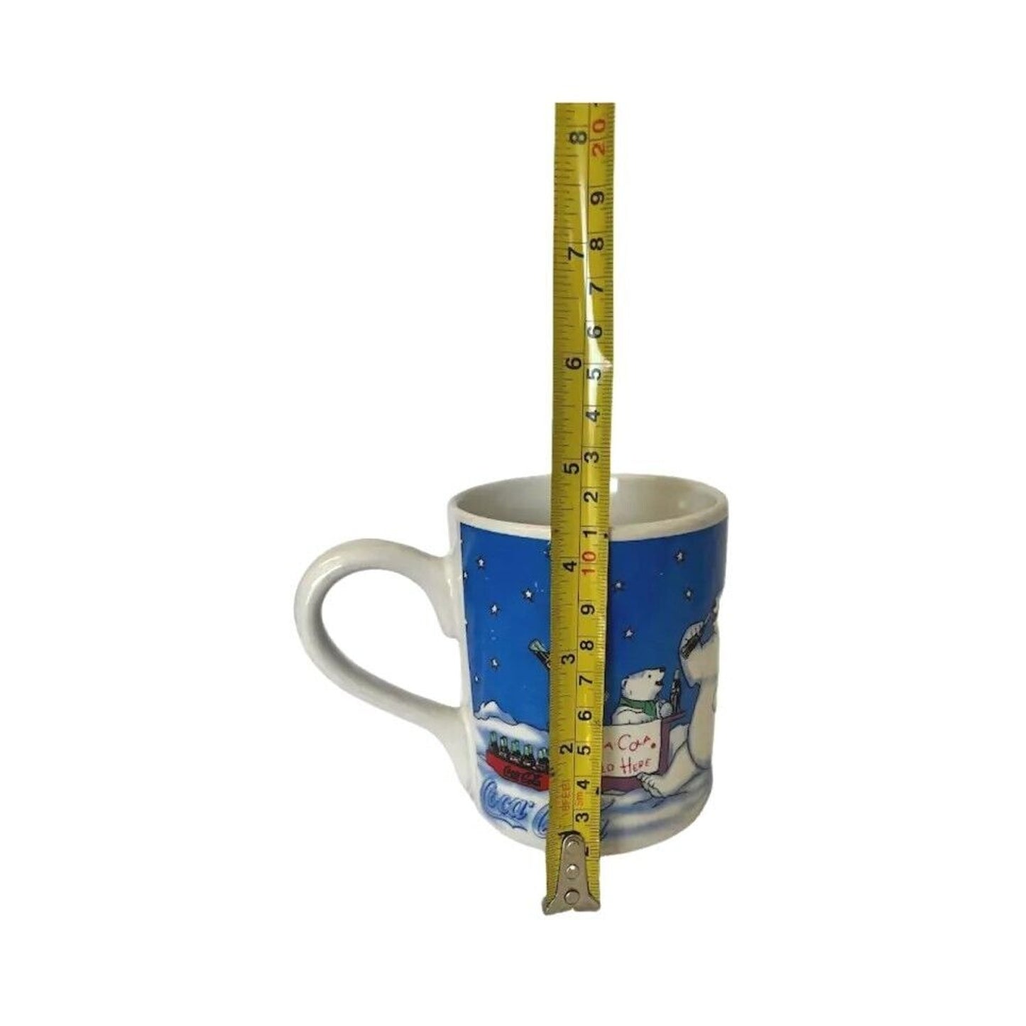 Vintage Gibson Coca Cola Christmas Polar Bears Coffee Cup Mug 10 oz Snow Scene