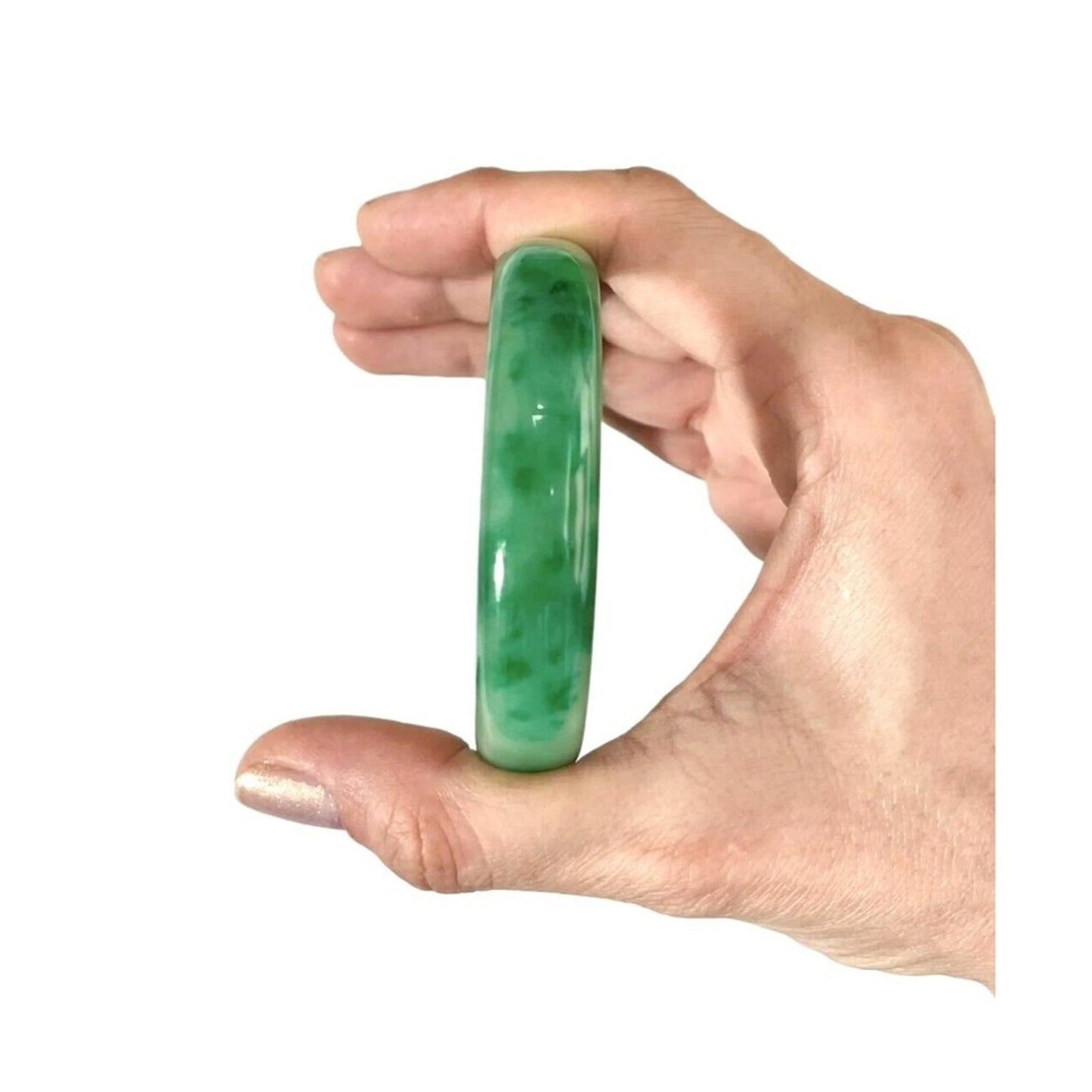 Original Natural Antique Apple Green Jadeite Jade Bangle Bracelet