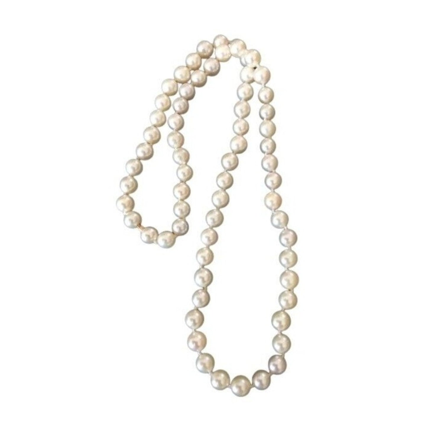Antique Women's Necklace Natural Pearls 14K Yellow Gold Clasp Estate Jewelry