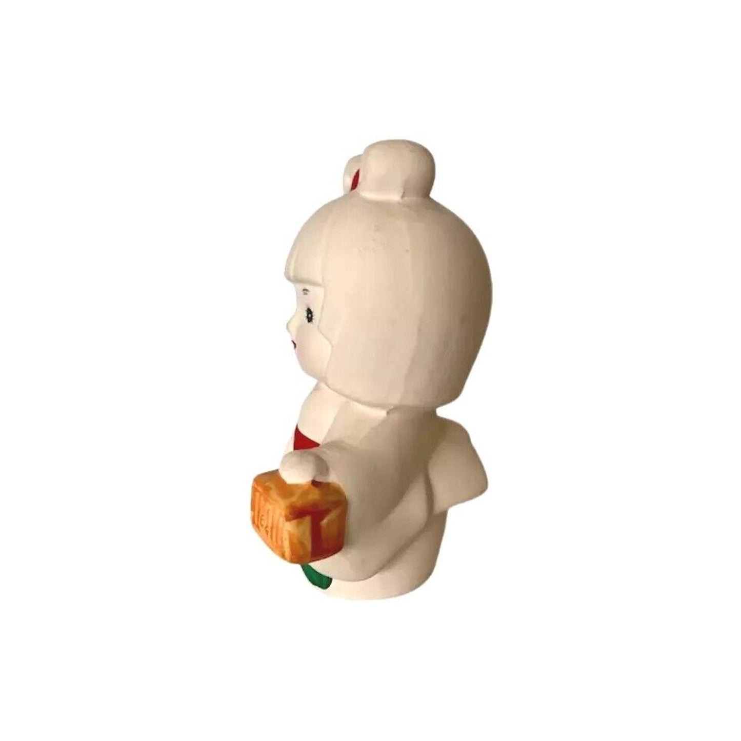 Vintage Japanese Geisha w Lantern Porcelain Bisque Hakata Dolls Figurine