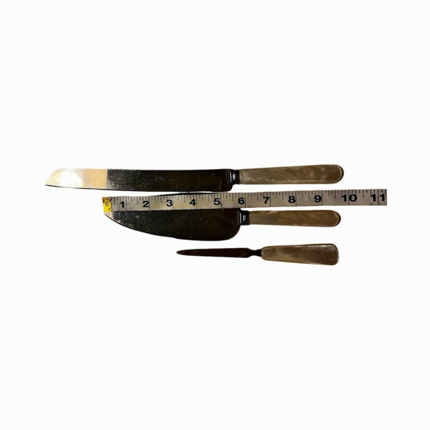 Sheffield England Set Knife Cake Serving Stainless Steel Mother Of Pearl Handle