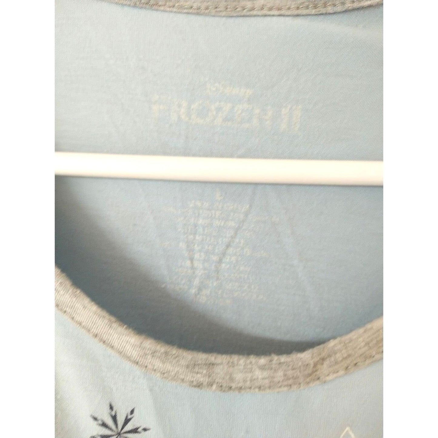 Disney Frozen Girls' Blouse with 3/4 Sleeves - Blue and Gray Sleepwear Size L