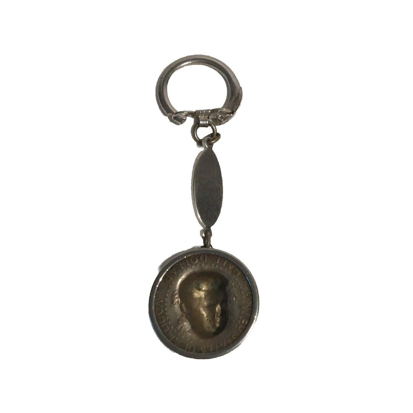 United States Liberty Half Dollar 1966 personalized Key chain Silver Tone