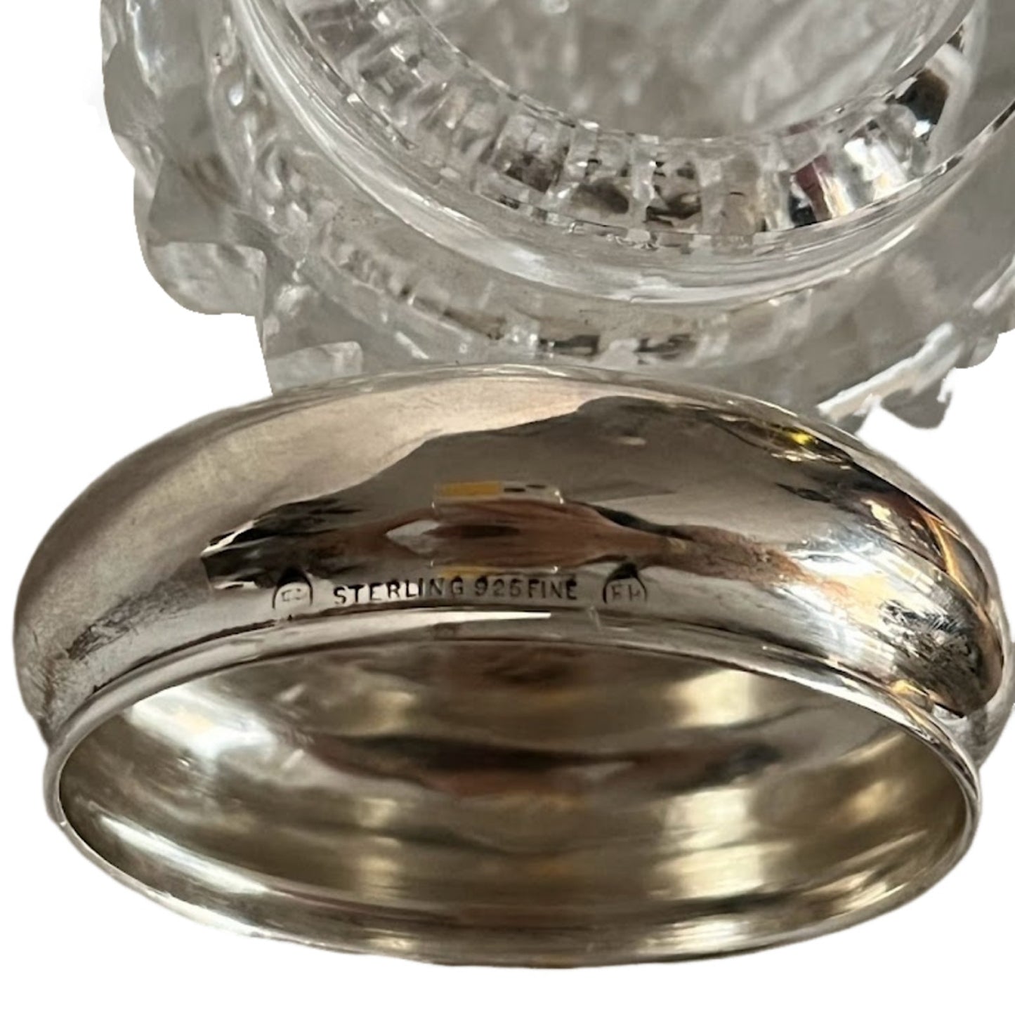 Unger Bros Crystal Powder Jar Repousse Love's Dream Art Nouveau Sterling Silver