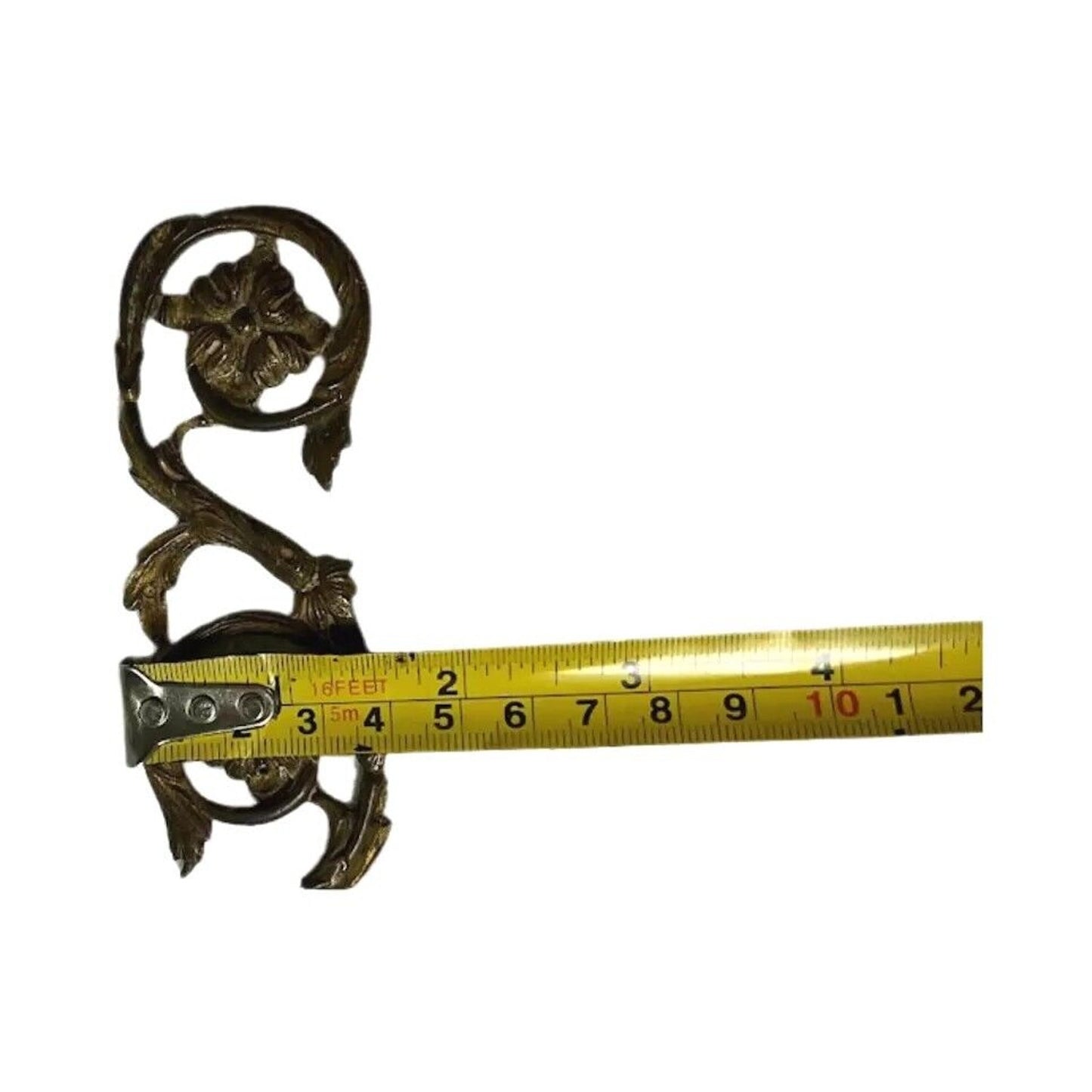 2 Pcs Antique Art Nouveau Furniture Hardware Decor Solid Brass Ornaments