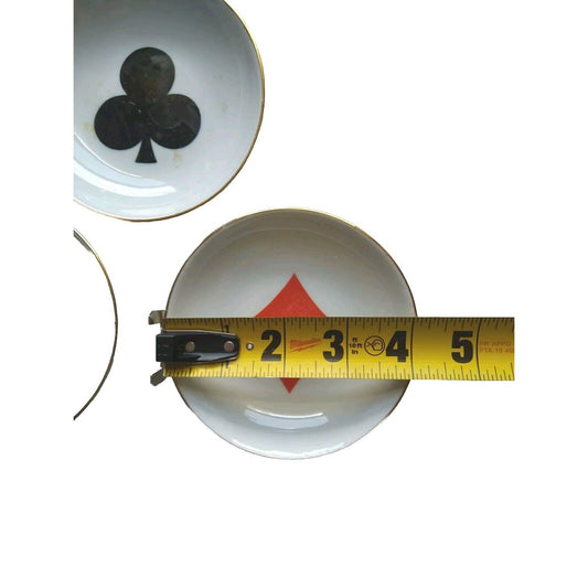 3 Playing Card Suit Poker White Porcelain Appetizer Hors d'ouevre Plates Israel