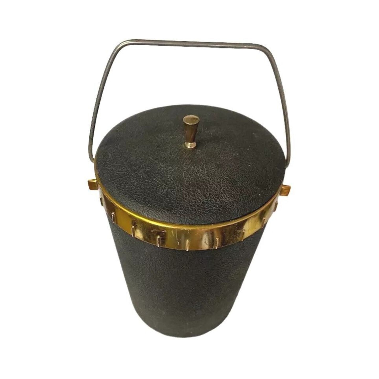 Vintage Black Ice Bucket Insulated Plastic Made in USA Plas Tex