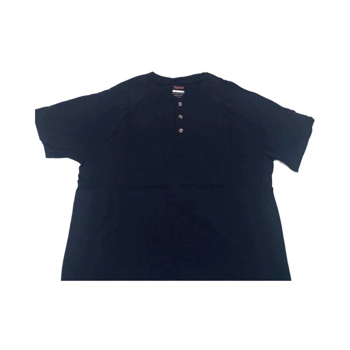NWOT Hanes Men`s Casual T-shirt Black Classic Fit L Cotton Short Sleeve