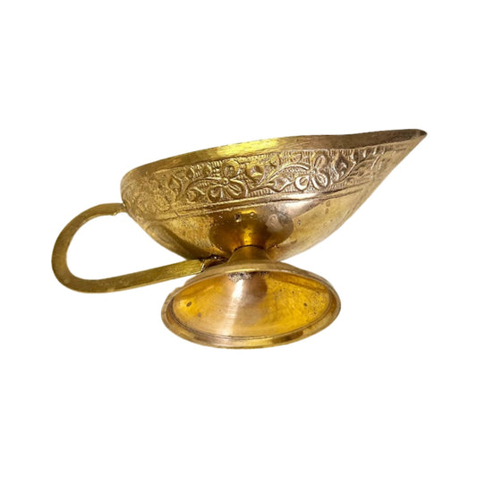 6'' Antique Vintage Aladdin Brass Genie Oil Lamp Nautical Chirag Incense Burner