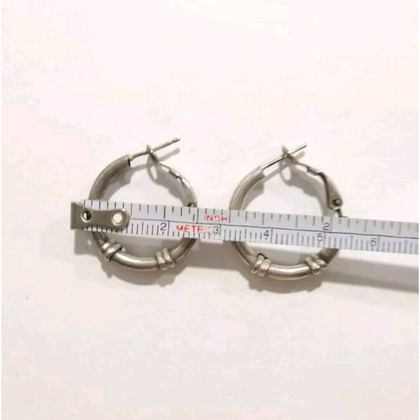 Vintage Silver Tone Hoop Earrings Small Lightweight