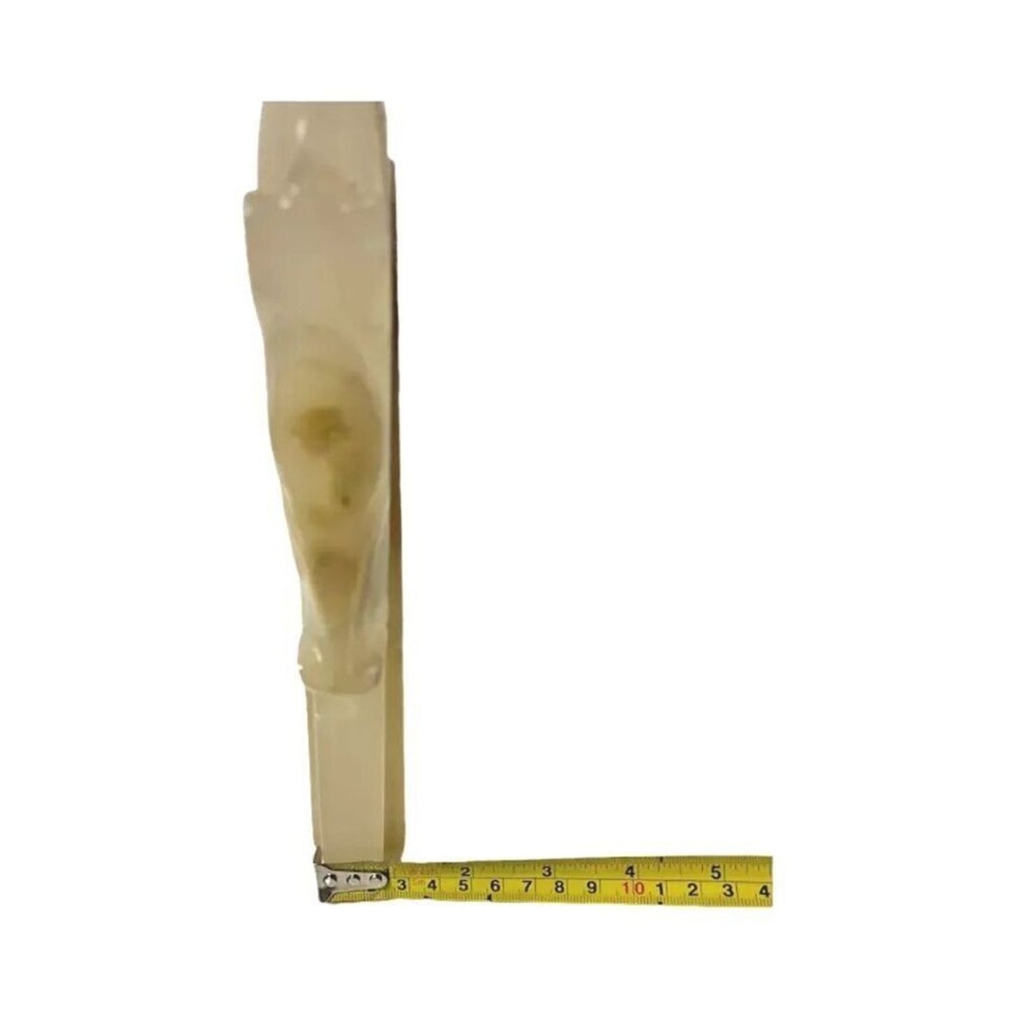 Antique Carved Onyx Horse Head Bookend Figure Paper Weight Yellow-Brown 10"H