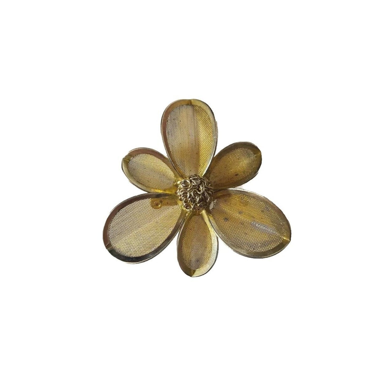 Vintage Women's Brooch Pin Gold Tone Plated Flower Estate Fashion Jewelry