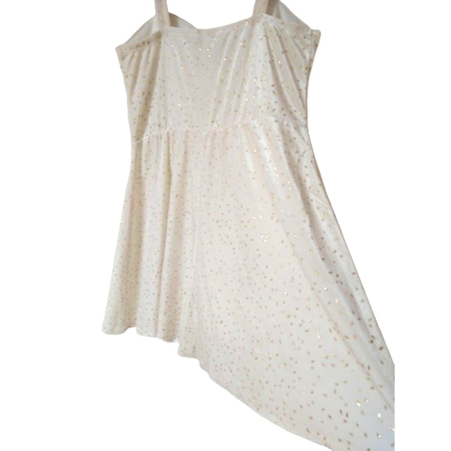 Speechless Fit & Flare White Gold Flakes Mini Women's Dress Size L Sleeveless