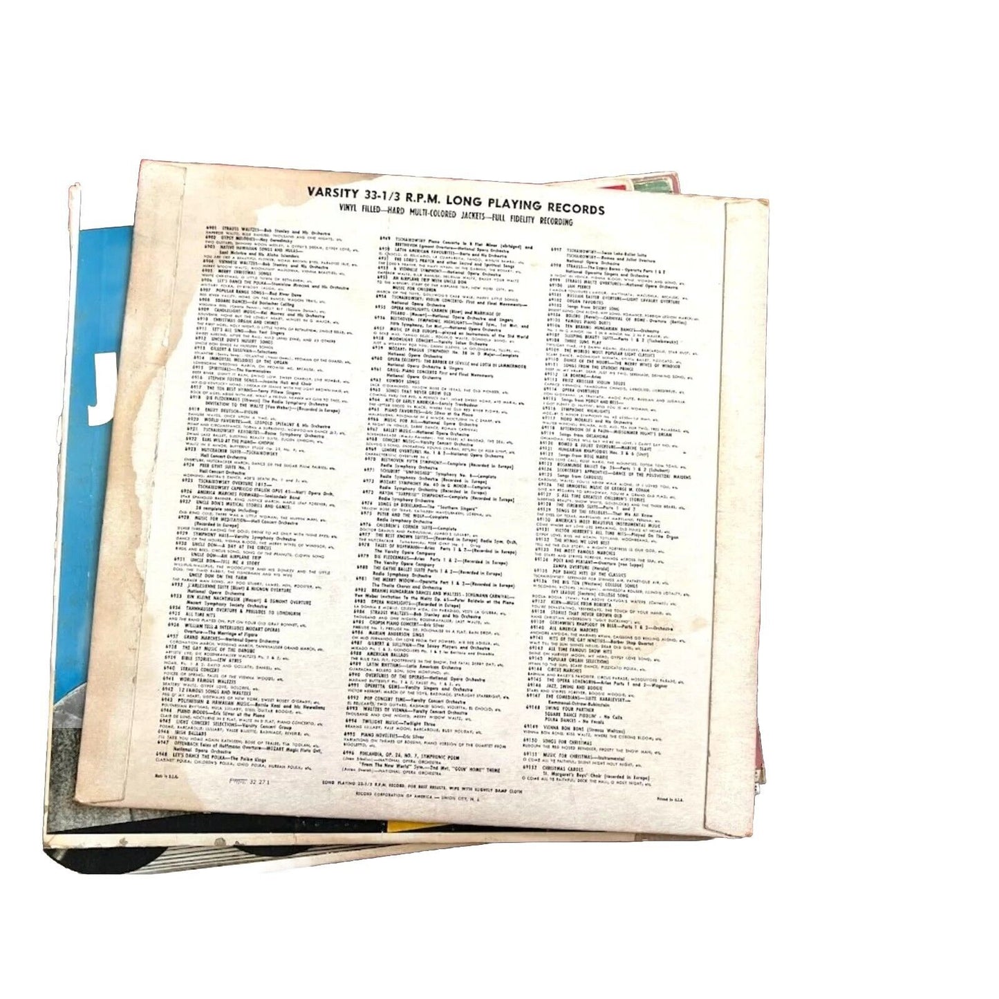 Jan Peerce Recital 10" vinyl lp vintage Varsity 69100