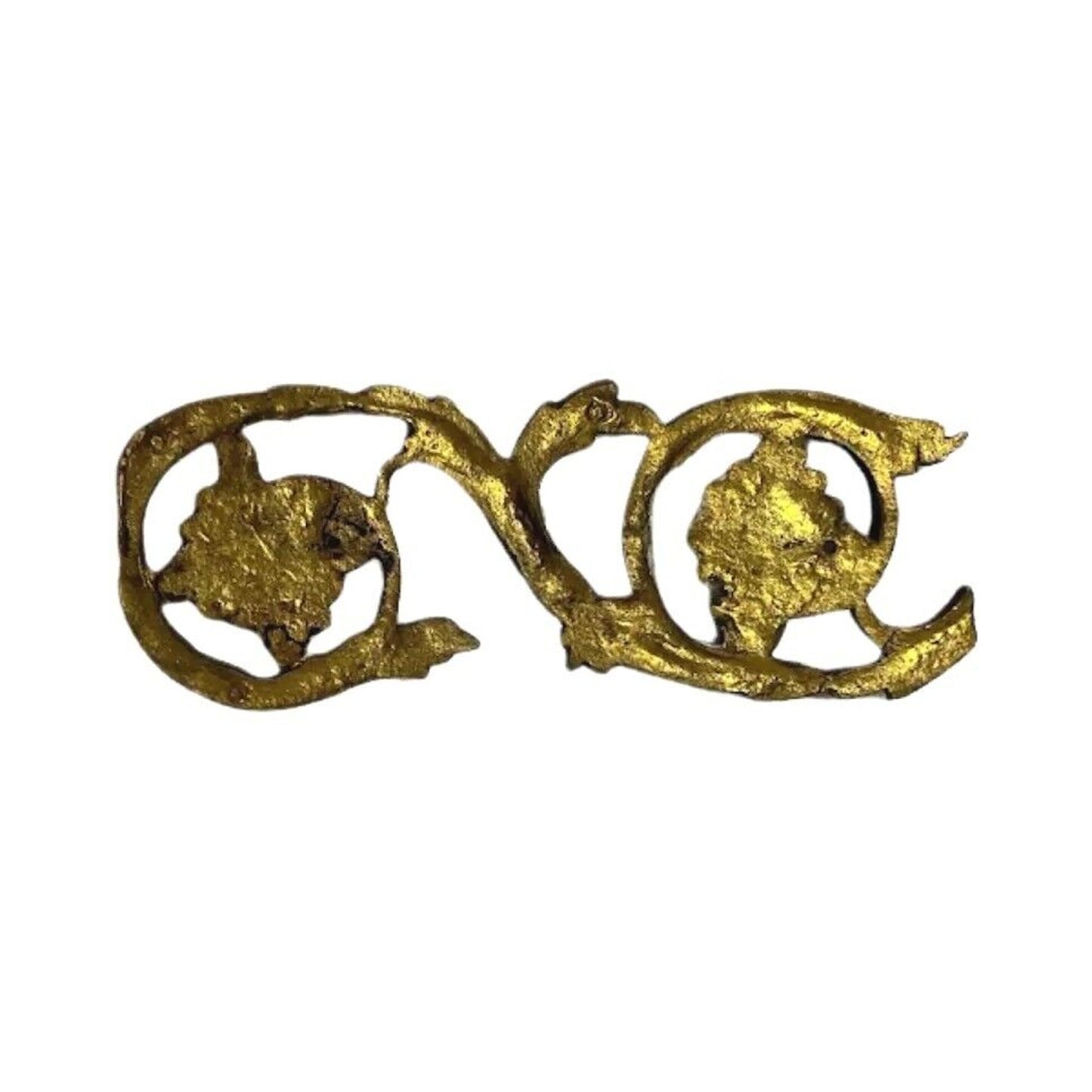 2 Pcs Antique Art Nouveau Furniture Hardware Decor Solid Brass Ornaments