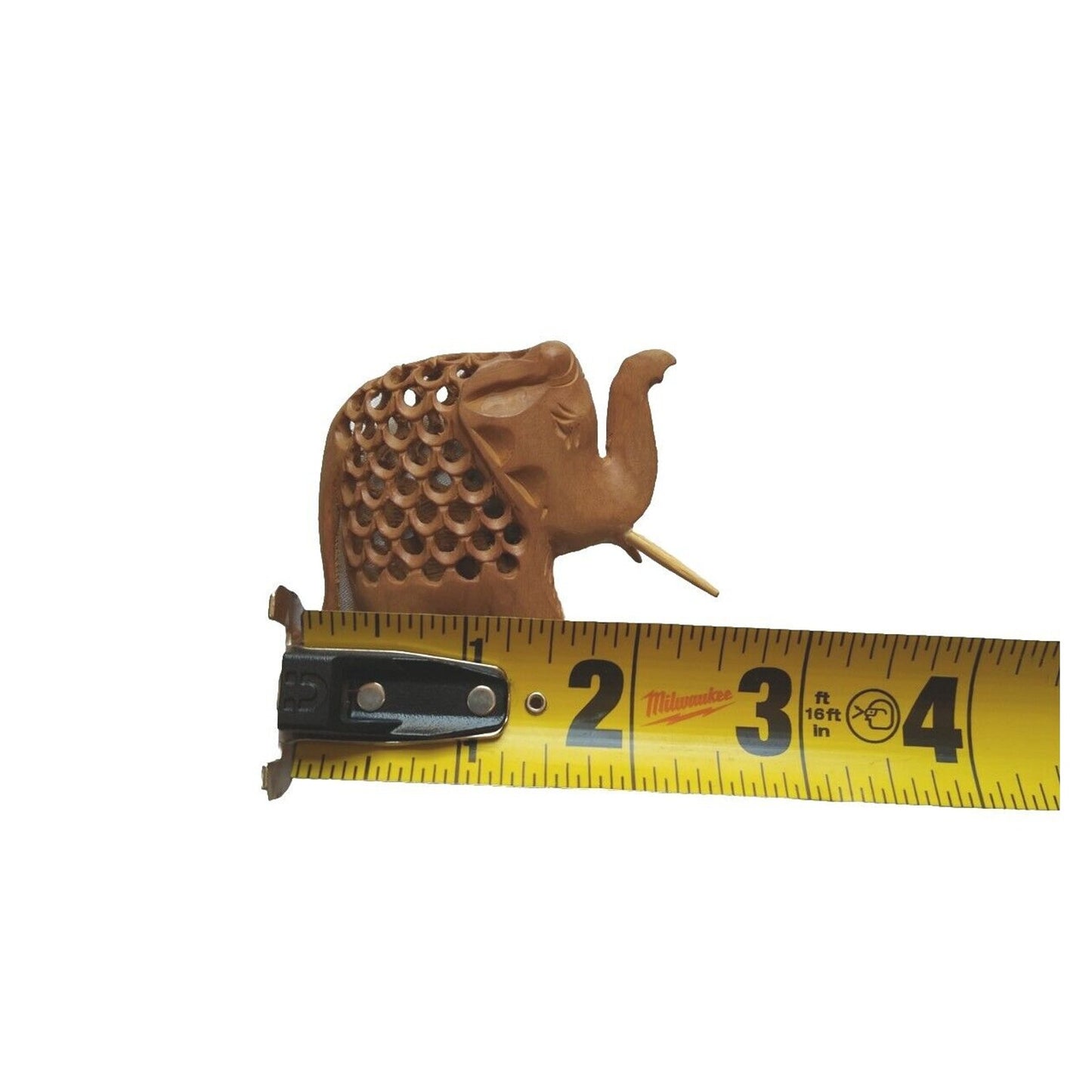 Vintage Figurine Fertile Pregnant Carved Critter Wood Elephant Mother w Baby