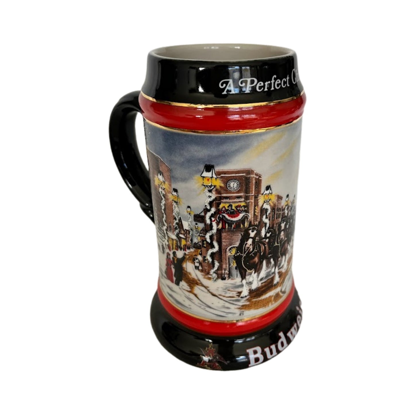 Budweiser A Perfect Christmas Collector's Series Holiday Beer Stein Mug 1992