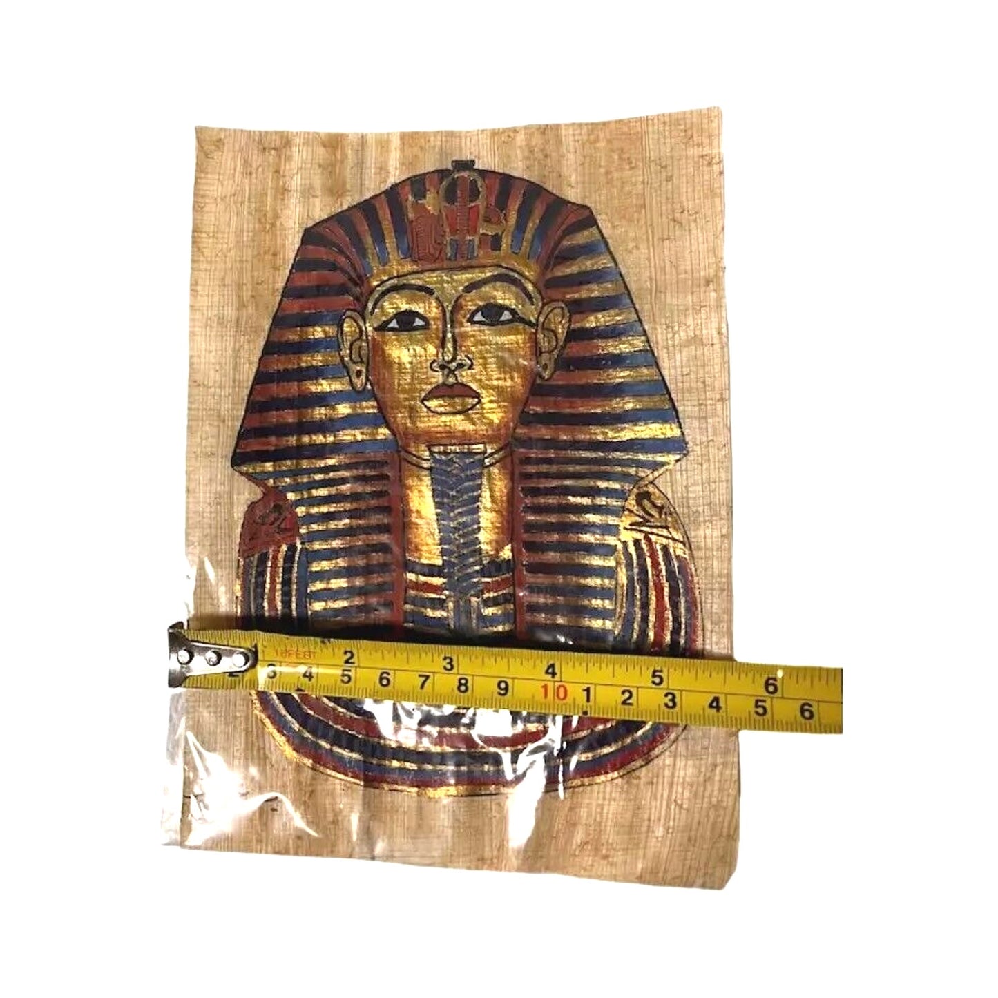 Ancient Egyptian Tutankhamun Sphyn Papyrus Painting Signed Art