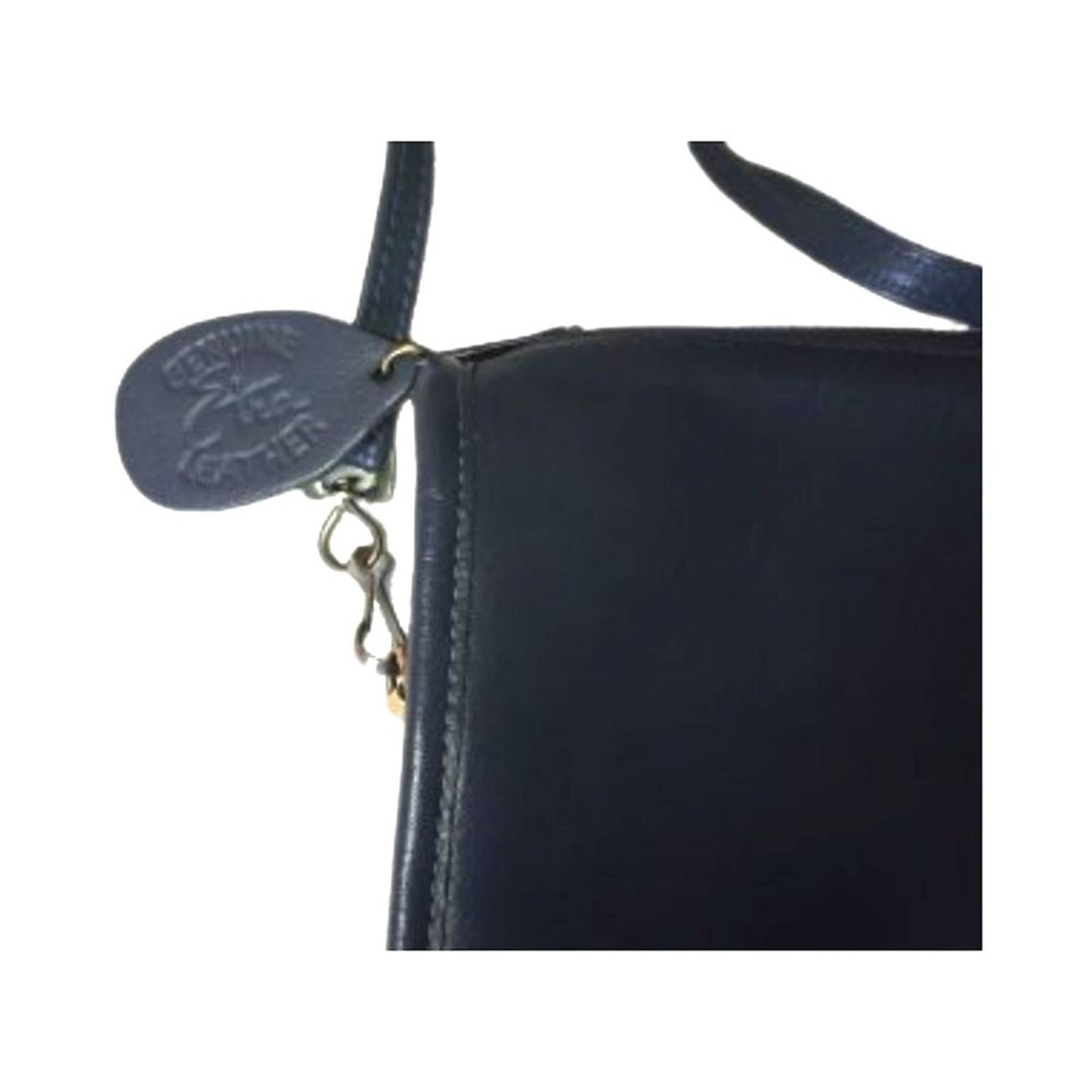 Vintage Etra Women's Classic Navy Blue Crossbody Bag Genuine Leather