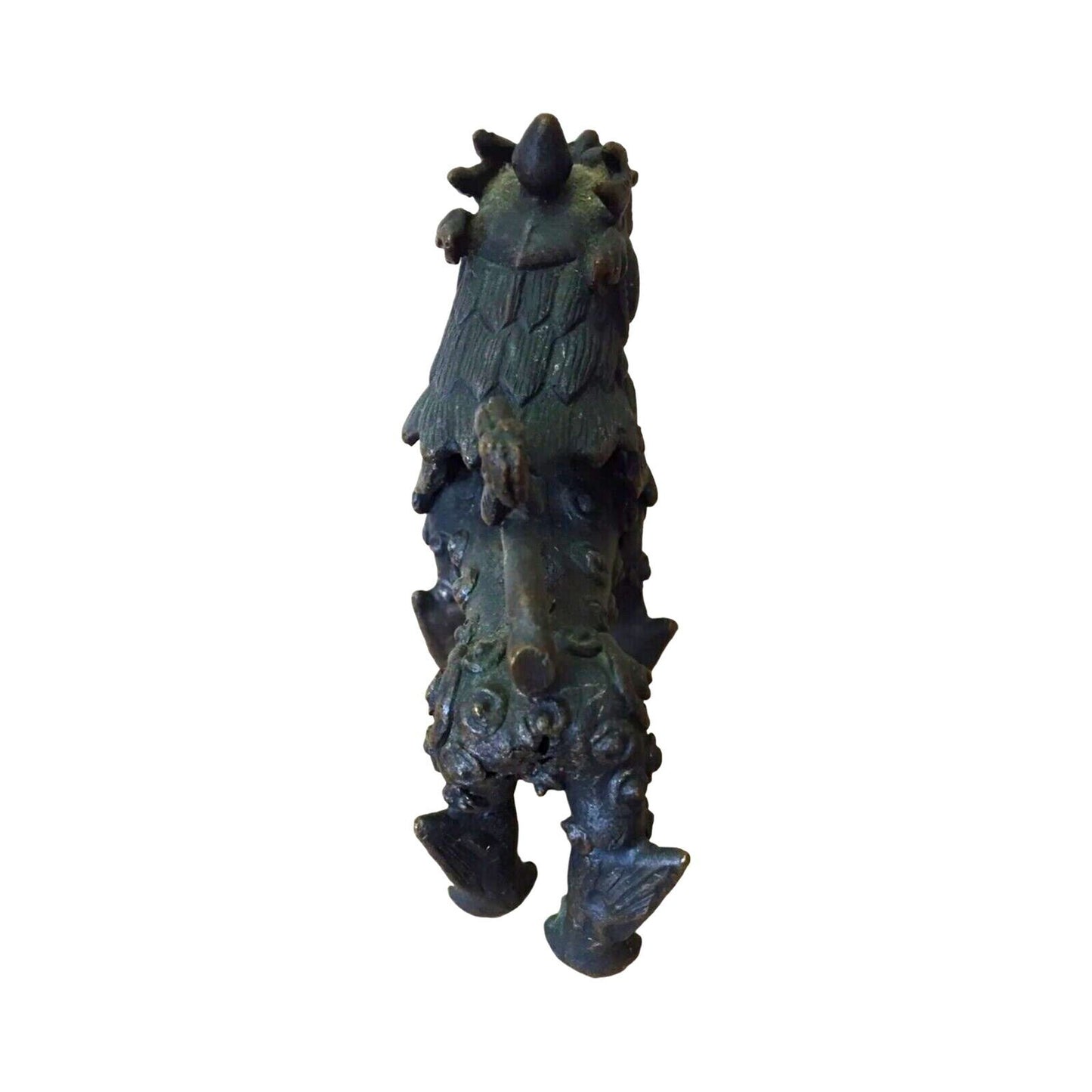 Antique Tibetan Kylie Foo Dog Bronze Art Sculpture Figurine Temple Guardian