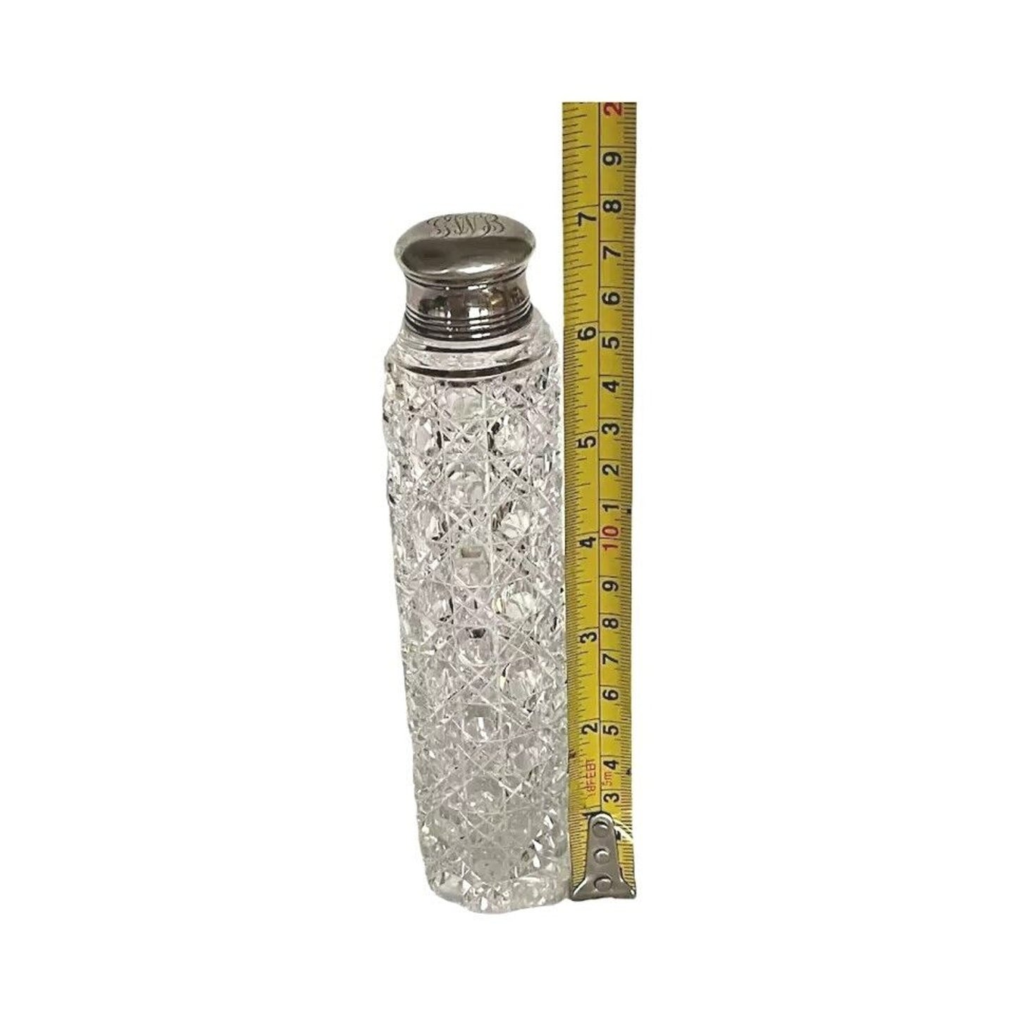 Antique Tiffany & Co Scent Perfume Bottle Sterling Silver Cap Cut Crystal