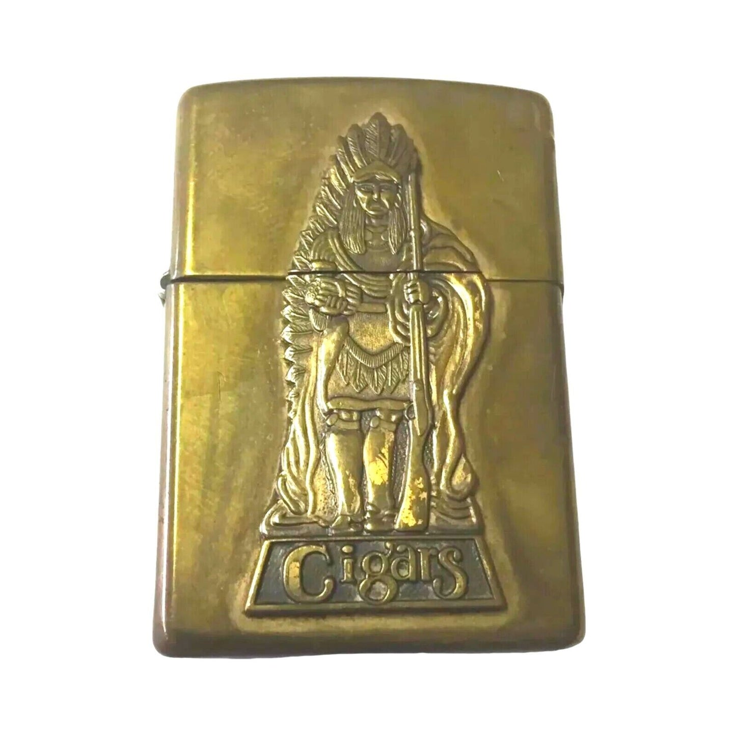Brass Zippo Lighter Bradford Pa Usa Native American & Marcus Garvey Hero Coin
