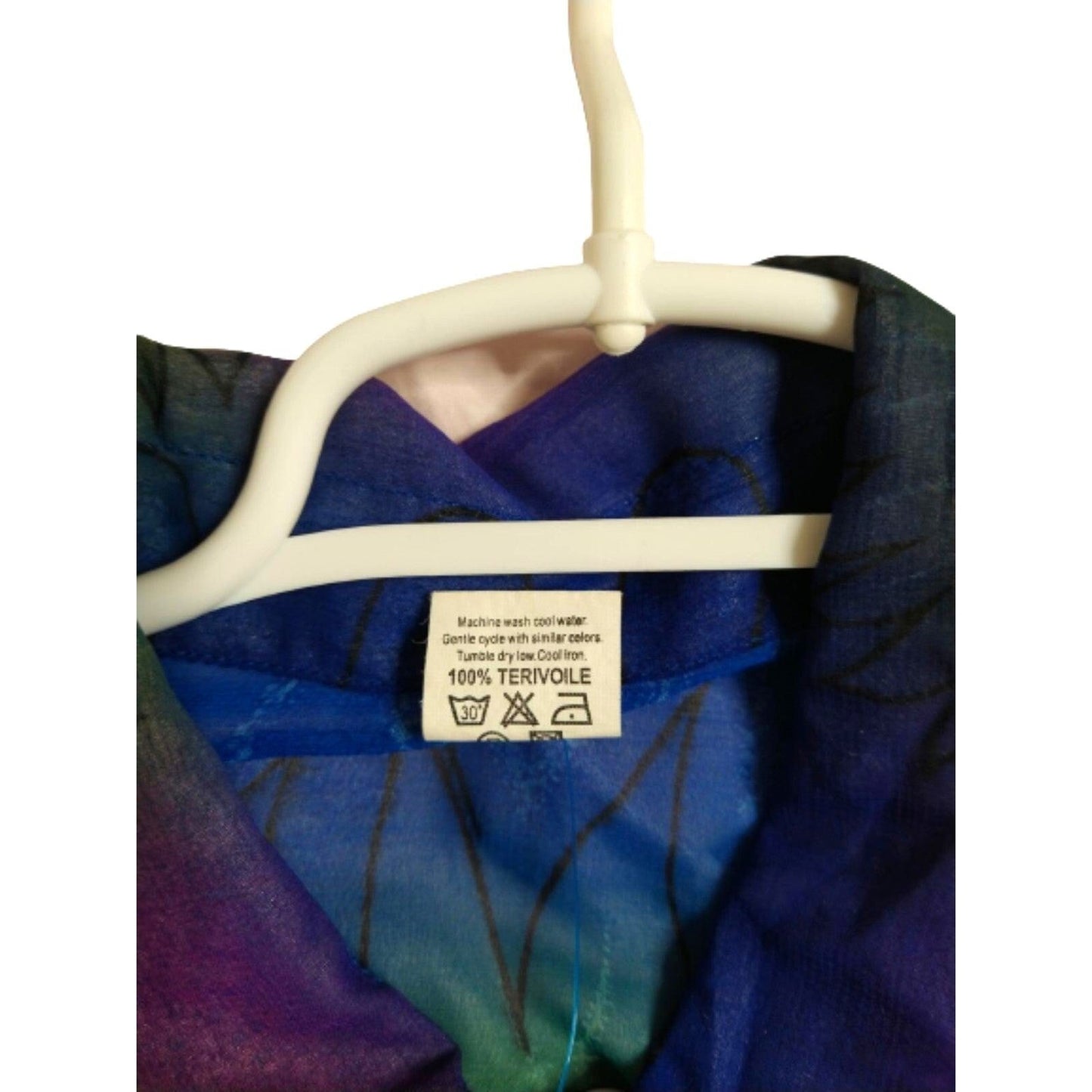 Rima Beachwear Men's Short Sleeve Indigo Sun Casual Shirt Size L