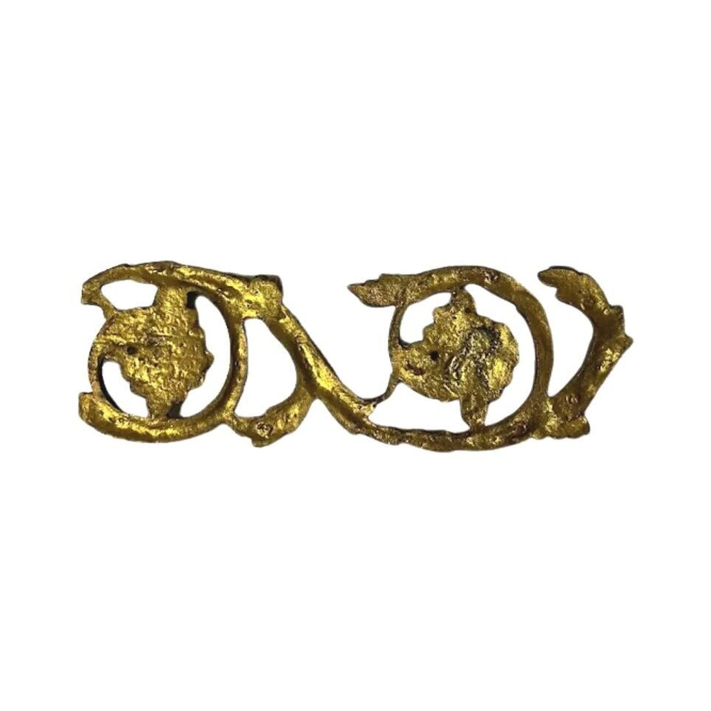 2 Pcs Antique Art Nouveau Furniture Hardware Decor Solid Brass Ornaments