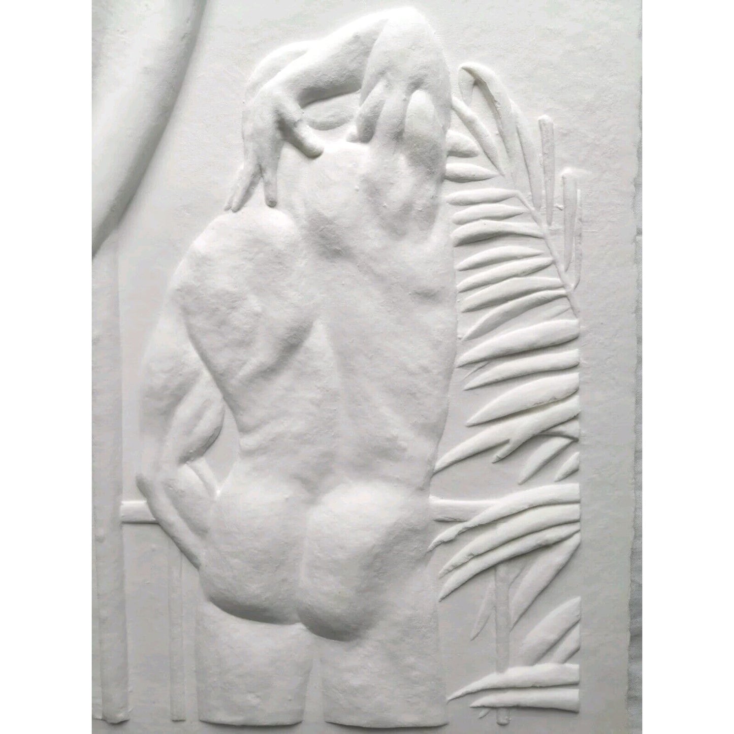 Bauer Cast Paper Relief Sculpture Hand Signed Man Portrait Act Artwork 358/1000