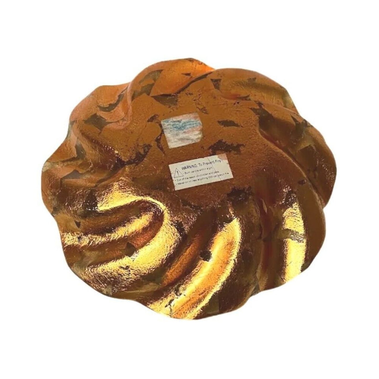 Vintage Glass Round Twisted 13" Serving Plate Gold Tone