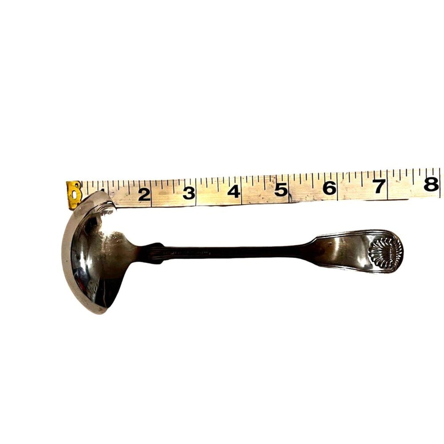 Vintage Ladle Soup Serving Wife Spoon Floral Pattern Stainless Steel
