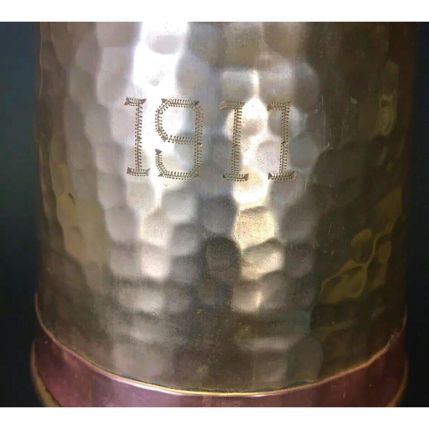 Antique Trophy 1911 Jewelers 24 Karat Club New York City Hammered Copper Brass