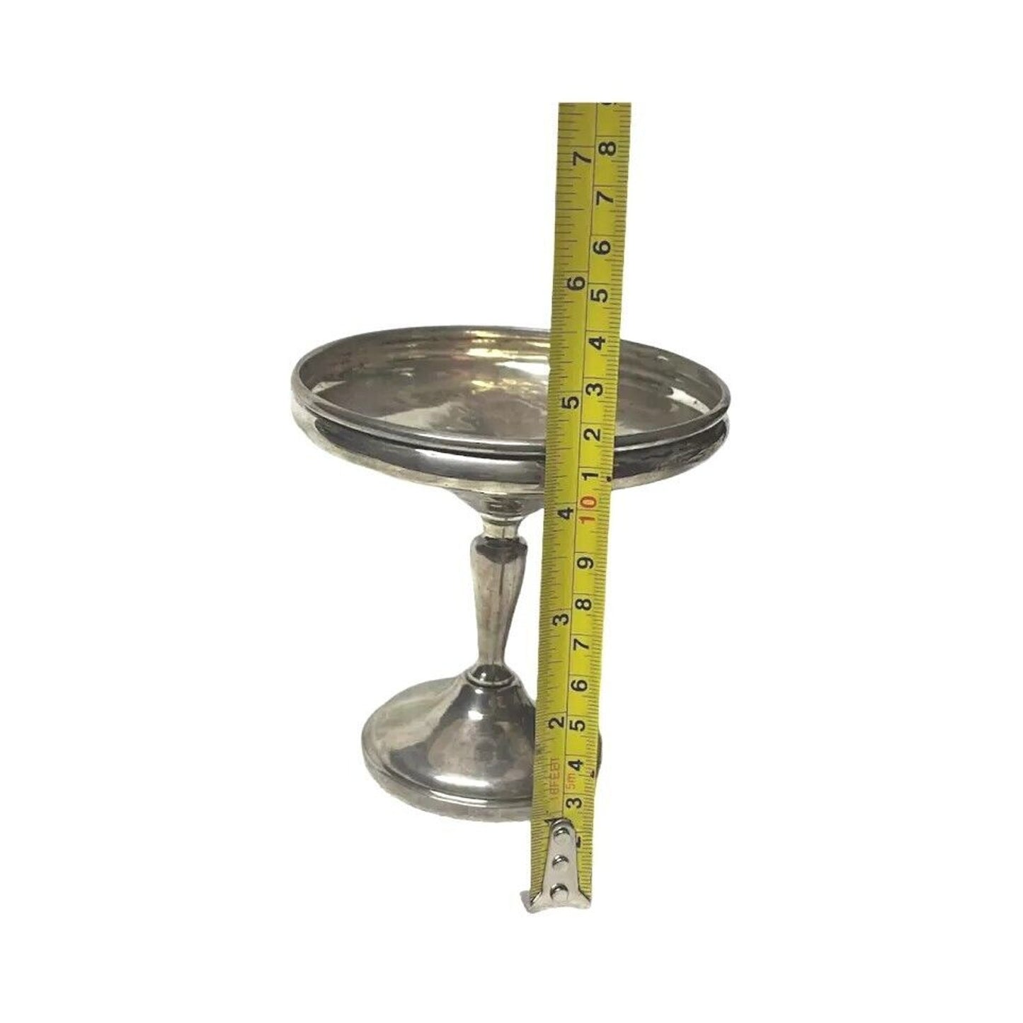 Antique Sterling Silver Footed Compote Dish Tazza Ornate Pedestal