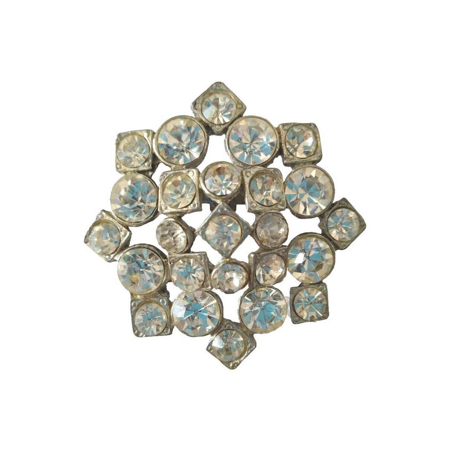 Vintage Women's Brooch Pin Rhinestones Snowflake Star Designer Signed Estate