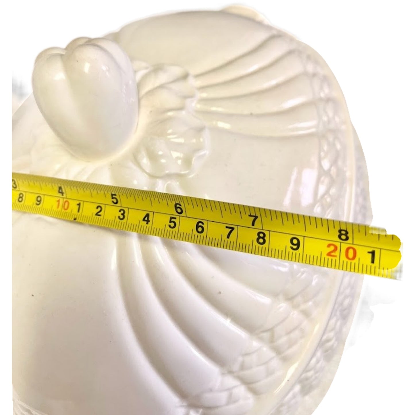 Toscany Japan Oval Casserole Dish with Handles and Lid White Glazed Ceramics