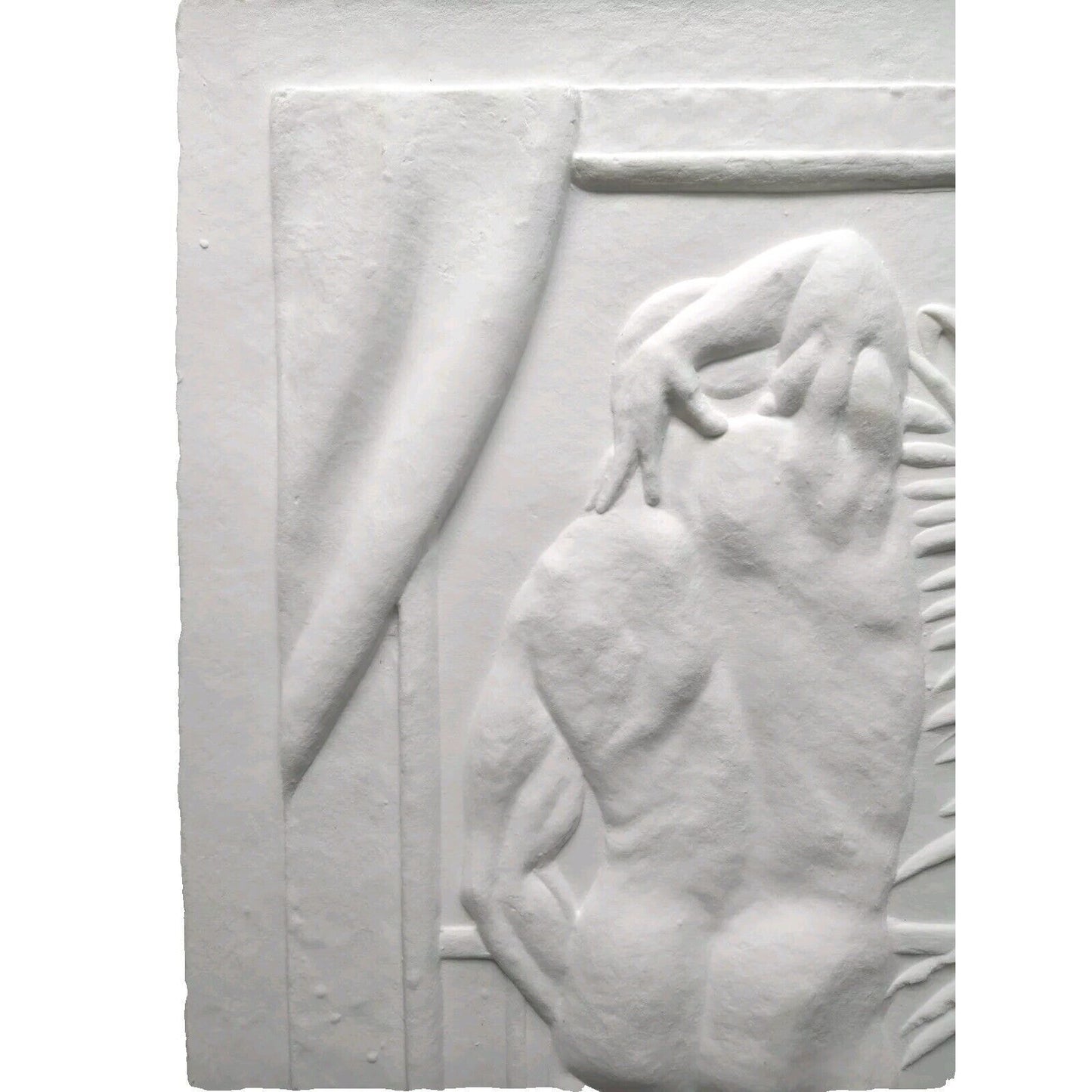 Bauer Cast Paper Relief Sculpture Hand Signed Man Portrait Act Artwork 358/1000