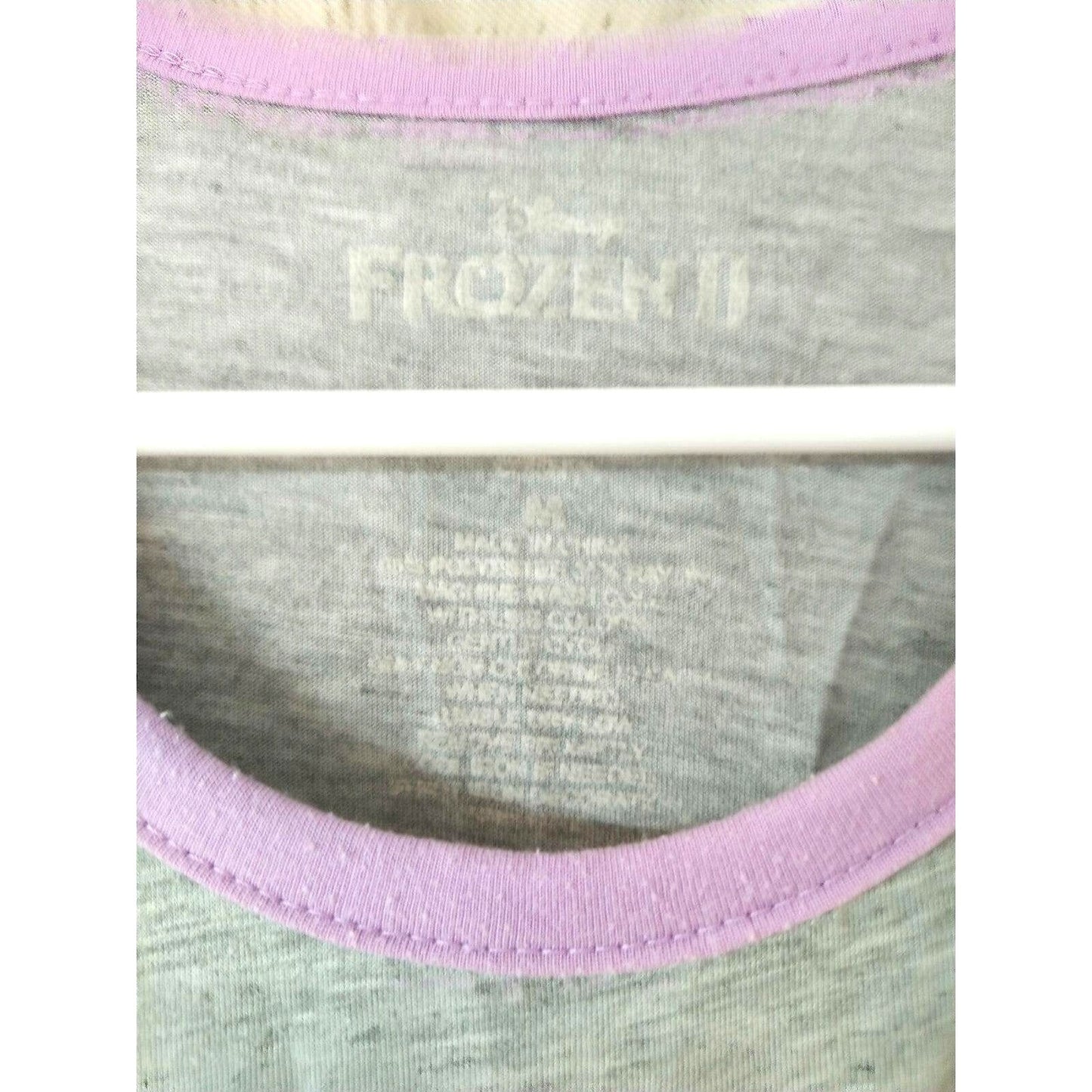 Frozen Disney M 3/4 sleeves girls blouse purple gray sleepwear size M