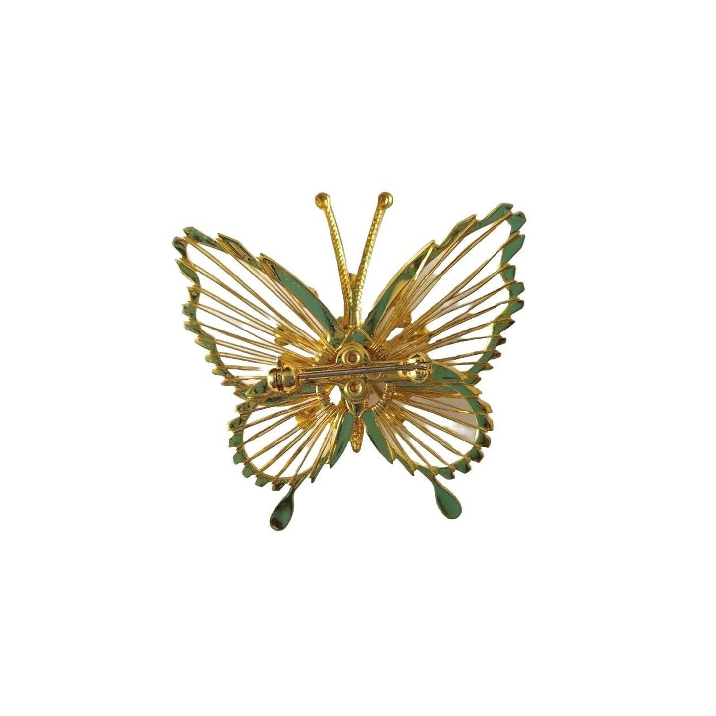 Vintage Women's Brooch Pin Rhinestones Gold Plated Butterfly Estate Jewelry