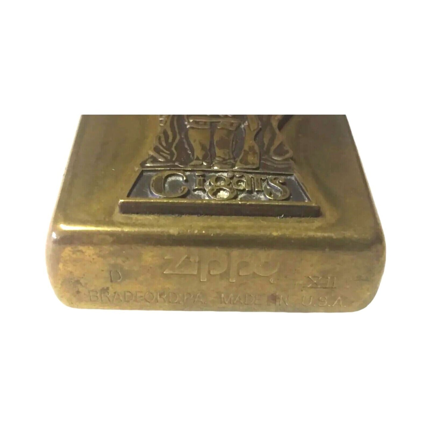 Brass Zippo Lighter Bradford Pa Usa Native American & Marcus Garvey Hero Coin