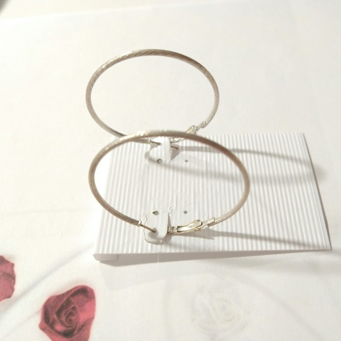 Vintage Silver Plated Hoop Earrings Lightweight