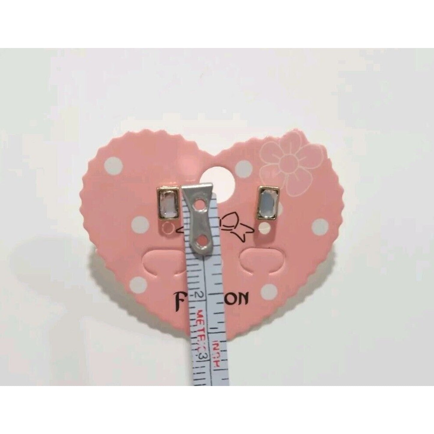 Baguette Cut Crystal Gold Plated Geometric Stud Earrings Rectangle Small Posts