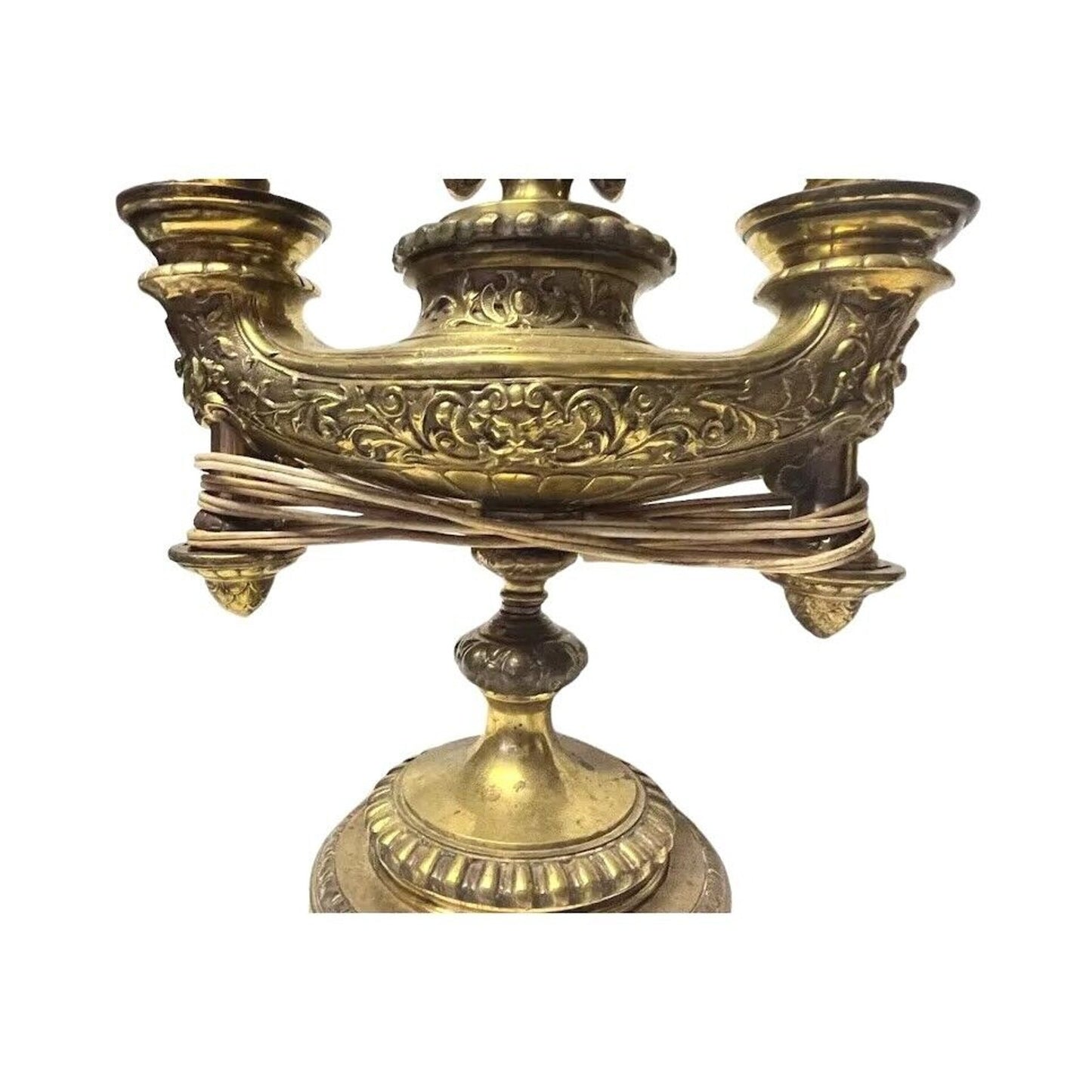 Antique Ornate Solid Bronze Double Harvard Electric Student Desk Lamp