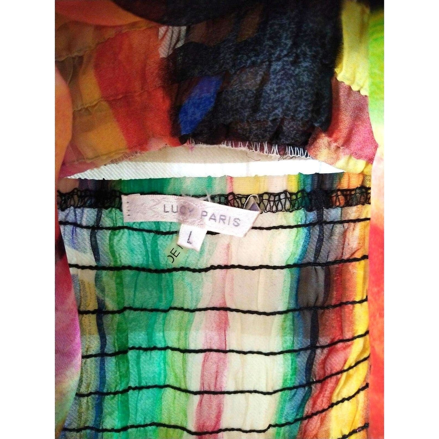 Lucy Paris Backless Tank Top T-Shirt (Size L)Large Multicolor