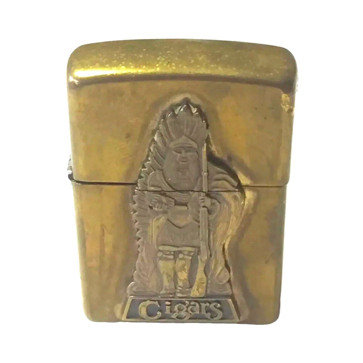 Brass Zippo Lighter Bradford Pa Usa Native American & Marcus Garvey Hero Coin