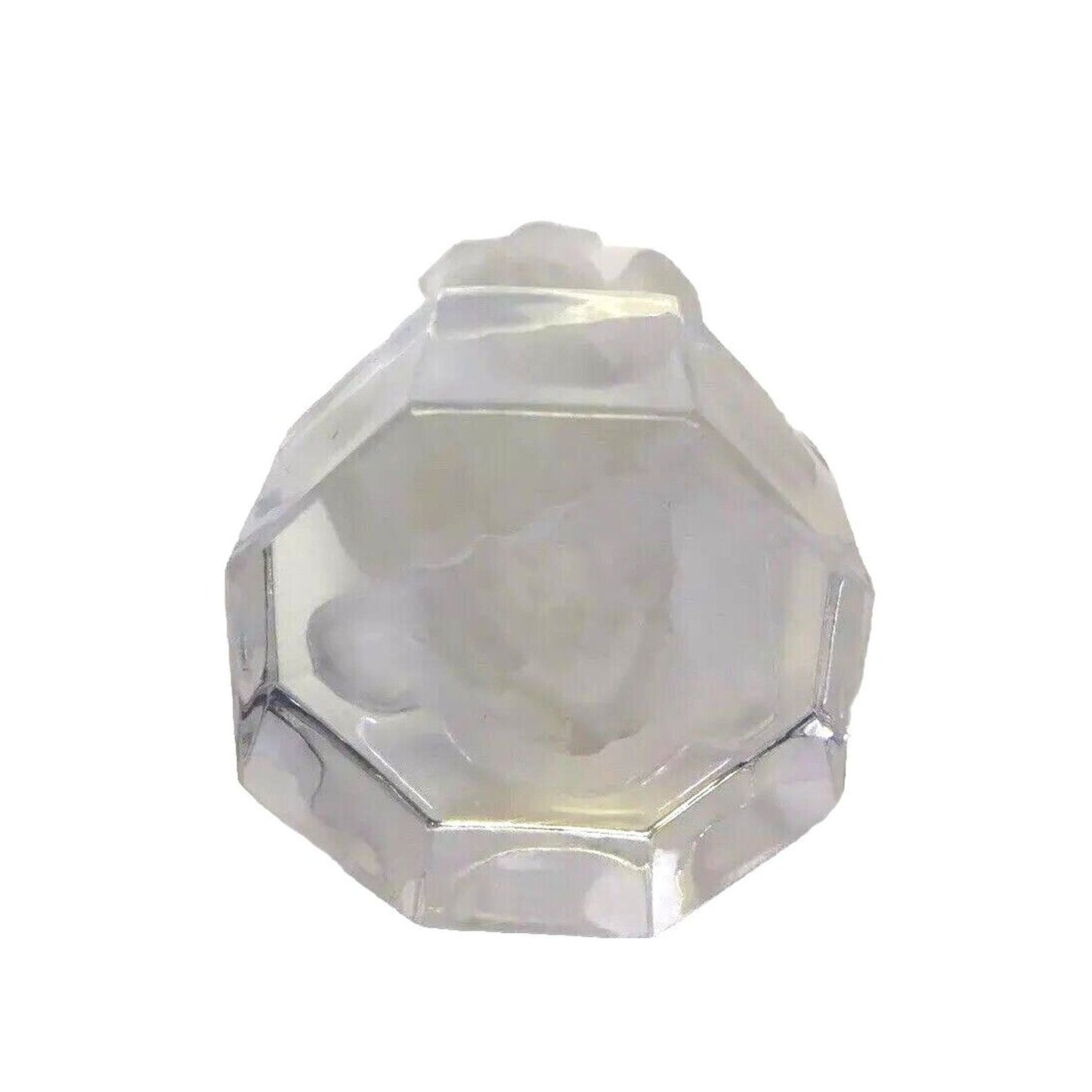 1985 Goebel Frosted Lead Crystal Owl Figurine Paperweight Clear Base Germany