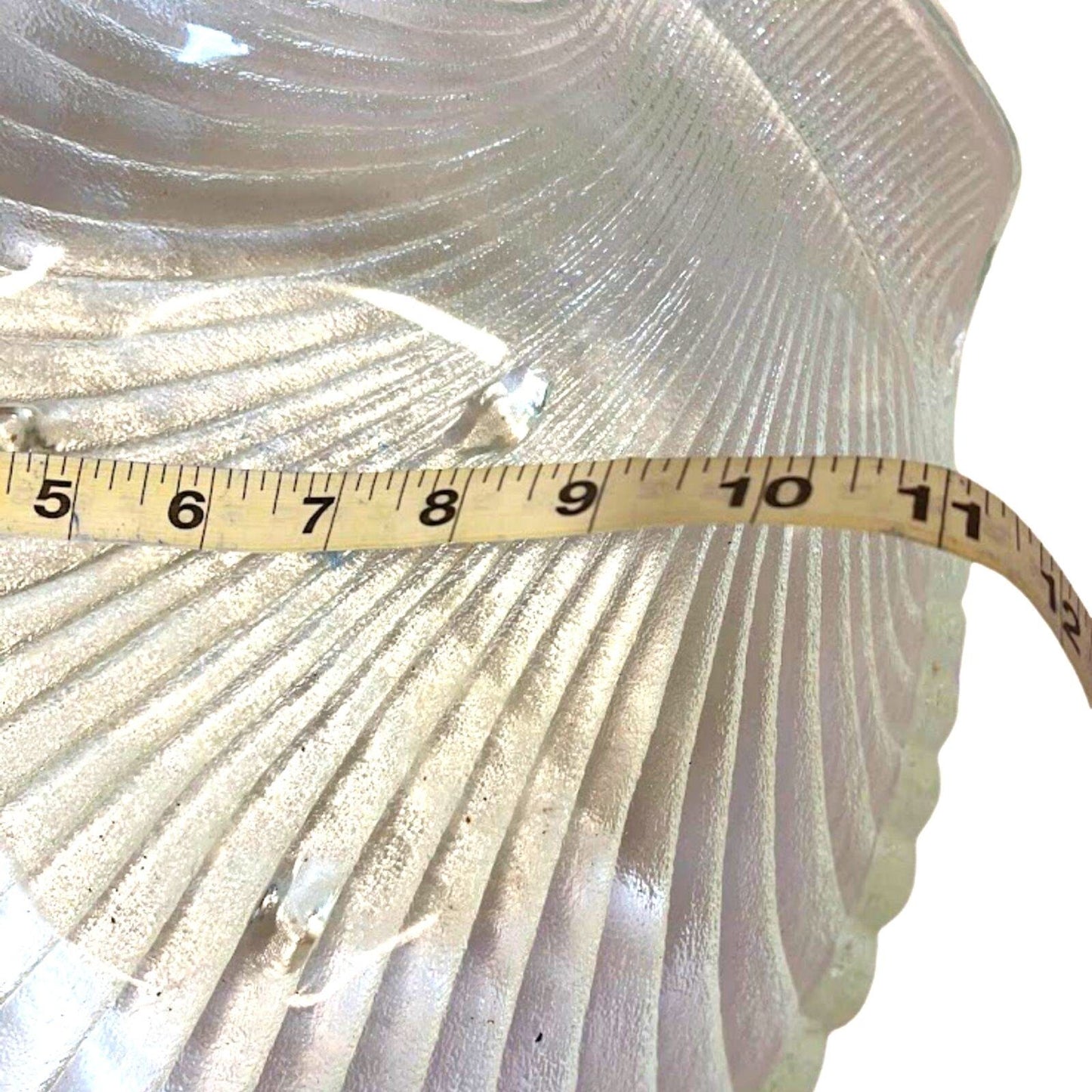 Vintage Serving Platter Shell Dish Clear Crystal Glass