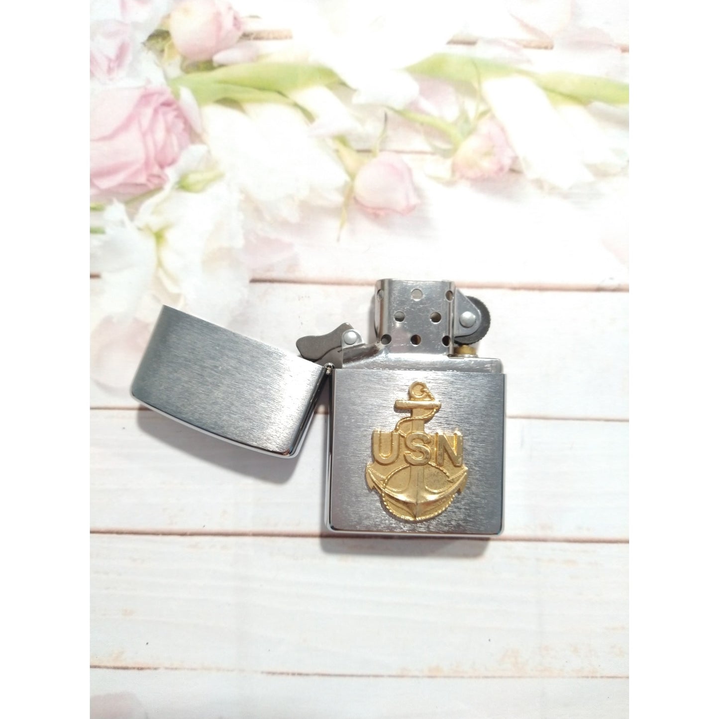 Zippo Lighter Bradford Pa Usa Usn Us Navy Silver Tone 2012