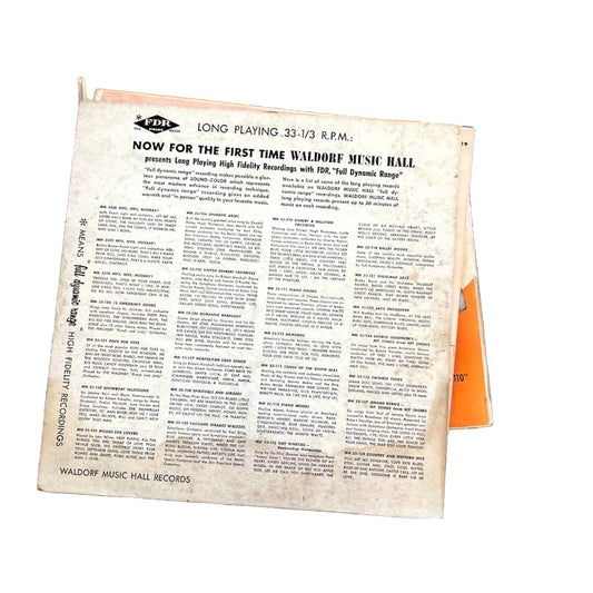 8 Top Hits LP 10" Waldorf Music Hall Records Long Playing 3311 Vinyl Lp Vintage