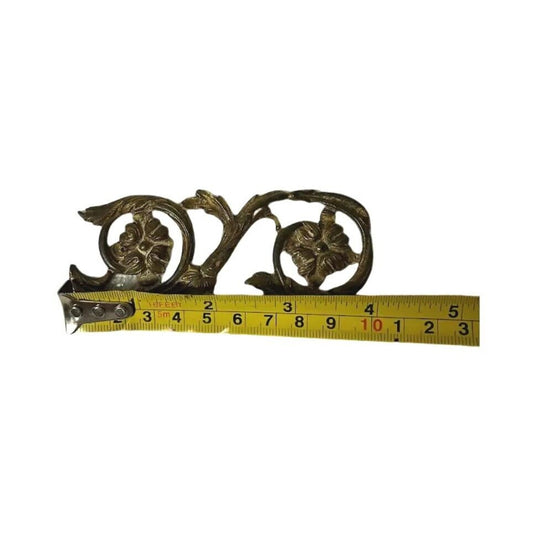 2 Pcs Antique Art Nouveau Furniture Hardware Decor Solid Brass Ornaments