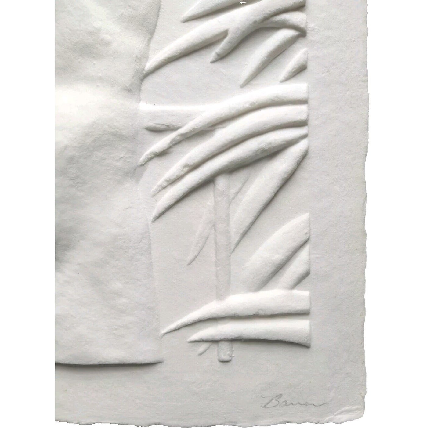 Bauer Cast Paper Relief Sculpture Hand Signed Man Portrait Act Artwork 358/1000